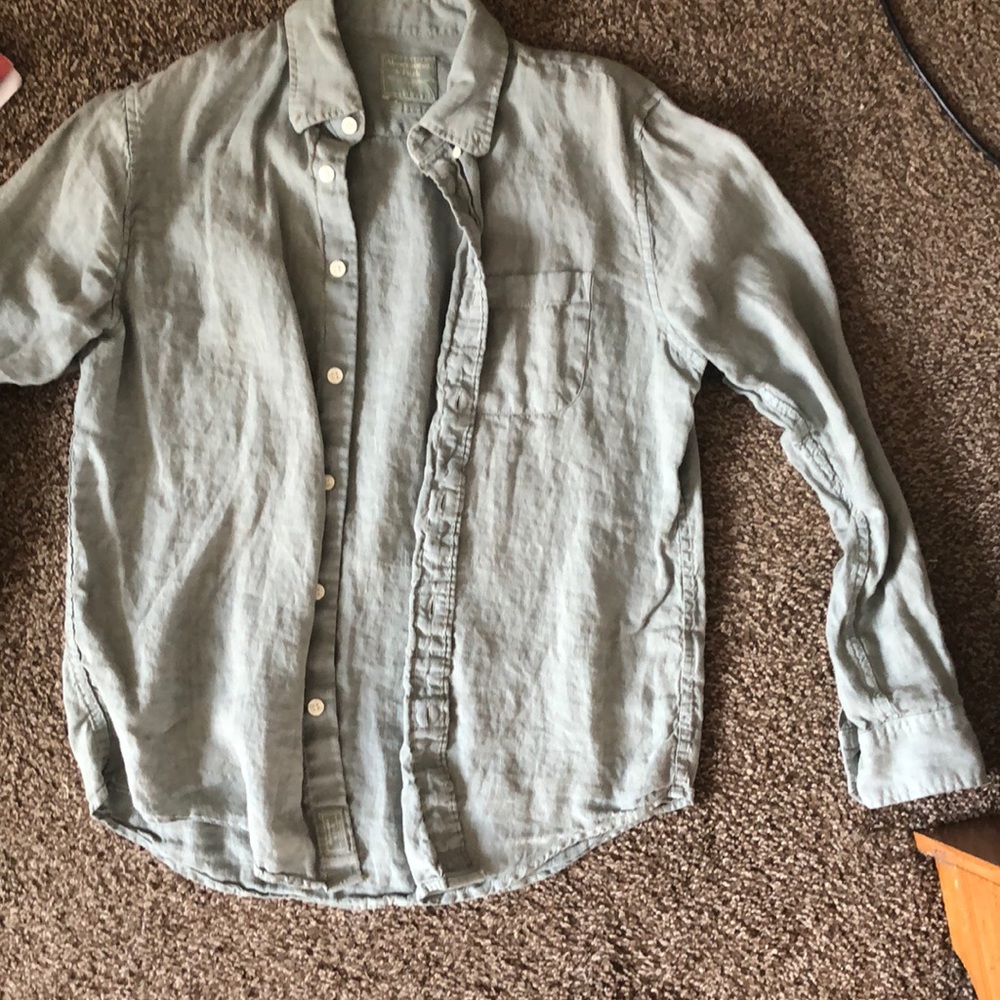 Light forest green button down